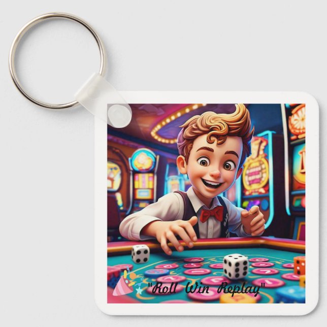 "Vintage Dice Gamble" Keychain (Front)