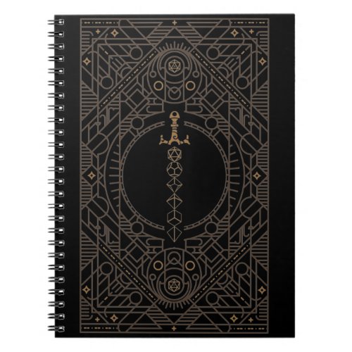 Vintage Dice Sword Tabletop RPG Notebook