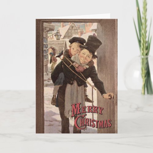 Vintage Dickens Christmas by Jessie Willcox Smith Holiday Card
