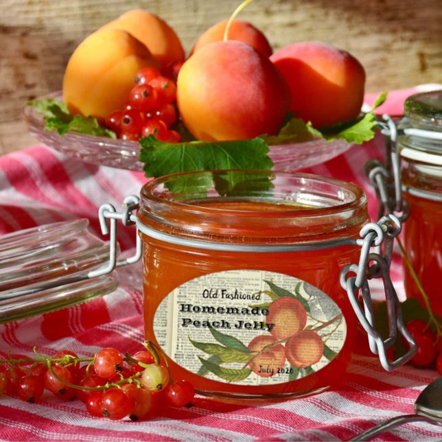 Vintage Dictionary Page Peach Jelly Canning Label (Creator Uploaded)
