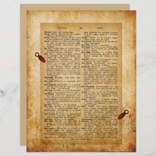 Vintage Dictionary Page Scrapbook Paper Zazzle