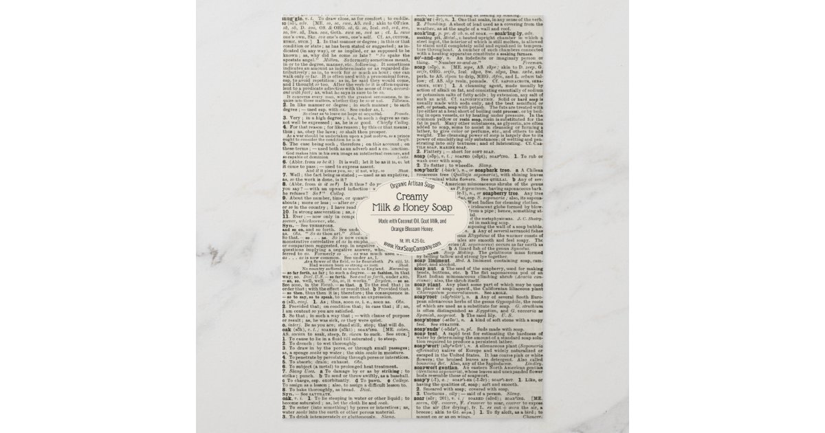 Vintage Dictionary Soap Definition Soap Wrap Paper