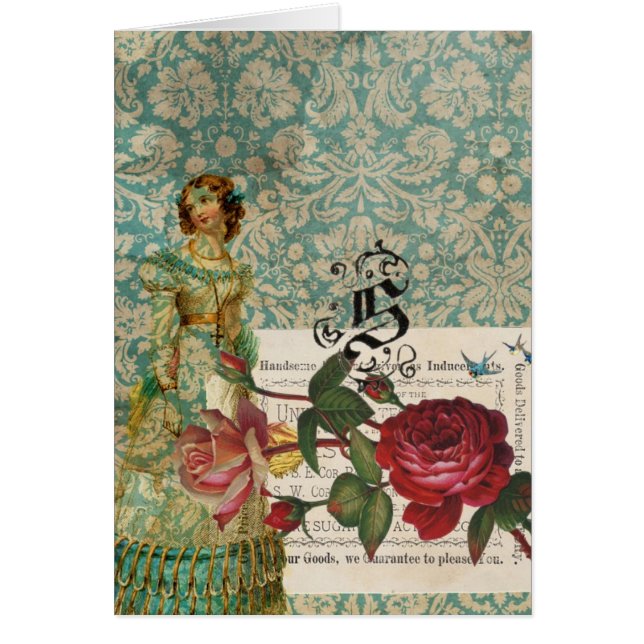 Vintage Digital Collage Cards (Front)