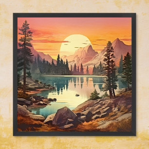 Vintage Digital National Park Art Poster