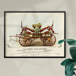 Vintage Diligent Fire Engine, 1852, Restored Poster at Zazzle