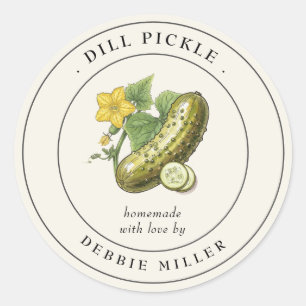 Vintage Dill Pickle Canning Jar Label