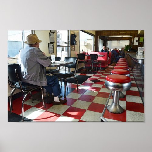 Vintage Diner Interior Poster