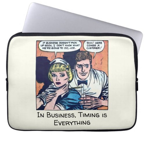 Vintage Diner Scene from 1950s Horror Comics Laptop Sleeve