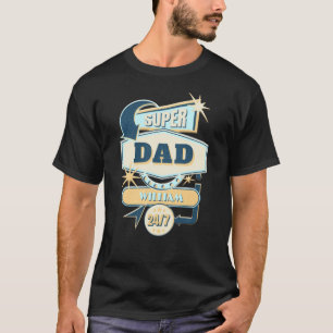 Vintage Diner Sign Super Dad Custom T-Shirt