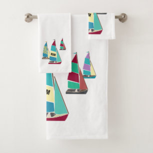 Vintage Dinghies Bath Towel Set