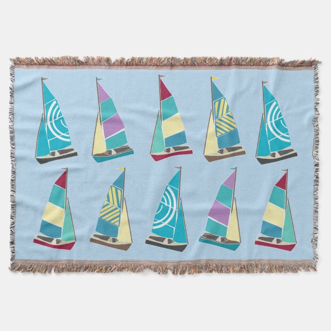 Vintage Dinghies Throw Blanket (Front)