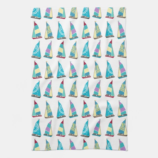 Vintage Dinghies Towel (Vertical)