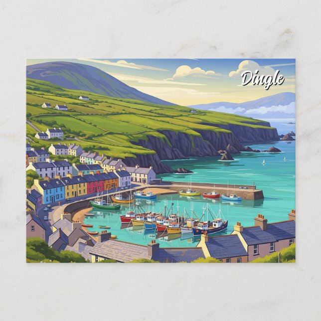 Vintage Dingle Ireland Travel Holiday Postcard (Front)