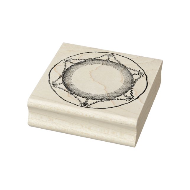 Vintage Dinner Plate Rubber Art Stamp (Stamp)
