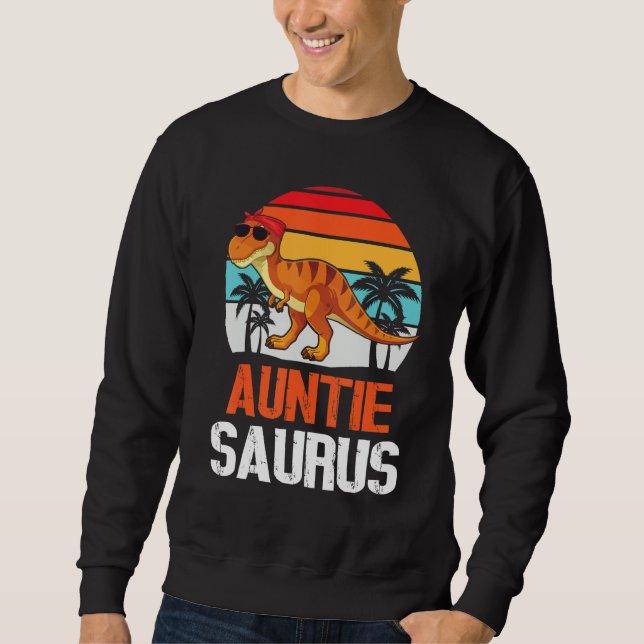 Vintage Dinosaur Dancing Happy Mother Father Aunti Sweatshirt (Front)
