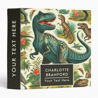 Vintage Dinosaur Painting 3 Ring Binder