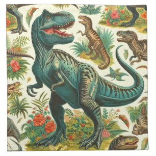 Vintage Dinosaur Painting Cloth Napkin