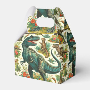 Vintage Dinosaur Painting Favor Boxes