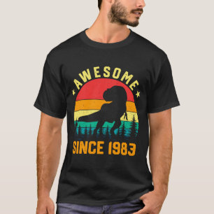 Vintage Dinosaur Rex Awesome Since 1983 Birthday P T-Shirt