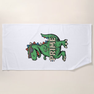 Vintage Dinosaur Sunglasses Prime Cartoon Shirt_1 Beach Towel