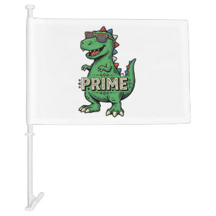 Vintage Dinosaur Sunglasses Prime Cartoon Shirt_1 Car Flag