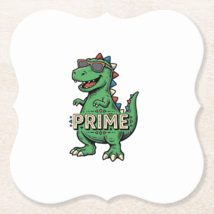 Vintage Dinosaur Sunglasses Prime Cartoon Shirt_1 Paper Coaster