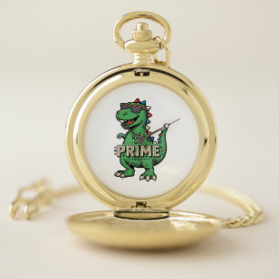 Vintage Dinosaur Sunglasses Prime Cartoon Shirt_1 Pocket Watch
