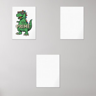 Vintage Dinosaur Sunglasses Prime Cartoon Shirt_1 Wall Art Sets