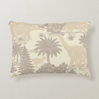 Vintage Dinosaur Toile Pattern Accent Pillow