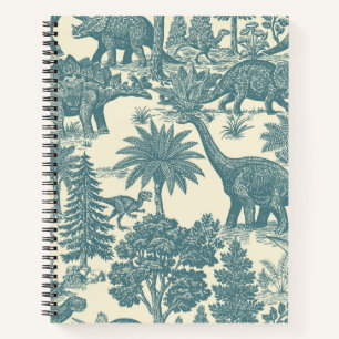 Vintage Dinosaur Toile Pattern Notebook
