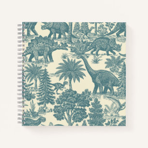 Vintage Dinosaur Toile Pattern Notebook
