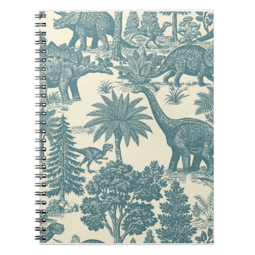 Vintage Dinosaur Toile Pattern Notebook