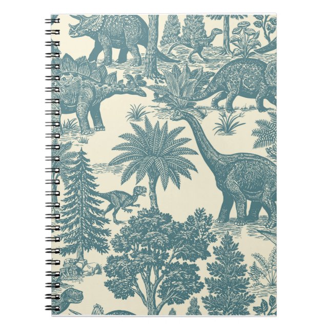 Vintage Dinosaur Toile Pattern  Notebook (Front)