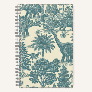 Vintage Dinosaur Toile Pattern Notebook
