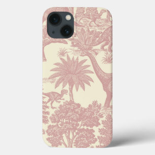 Vintage Dinosaur Toile Pattern Prehistoric Jungle iPhone 13 Case