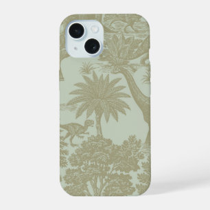 Vintage Dinosaur Toile Pattern Prehistoric Jungle iPhone 15 Case