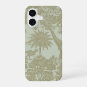 Vintage Dinosaur Toile Pattern Prehistoric Jungle iPhone 16 Case