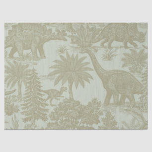Vintage Dinosaur Toile Pattern Prehistoric Jungle Tissue Paper
