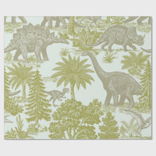 Vintage Dinosaur Toile Pattern Wrapping Paper