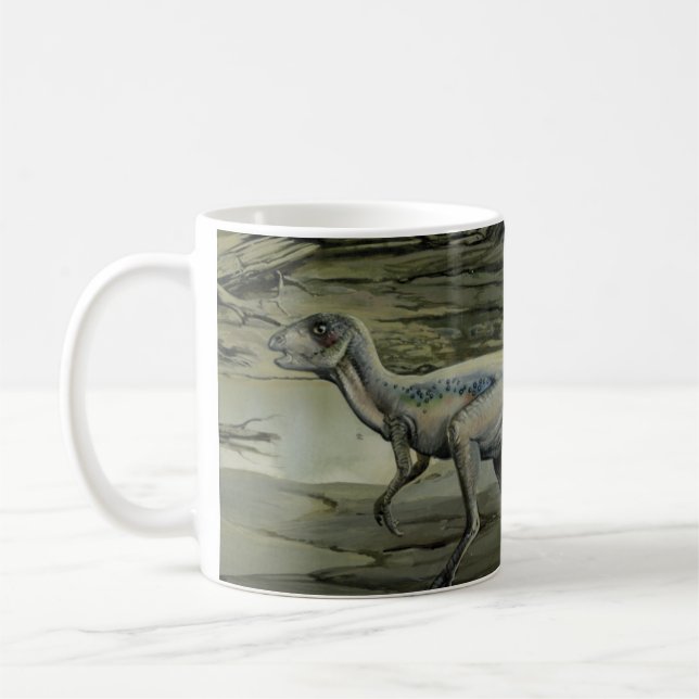 Vintage Dinosaurs, a Cretaceous Hypsilophodon Coffee Mug (Left)