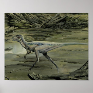 Vintage Dinosaurs, a Cretaceous Hypsilophodon Poster