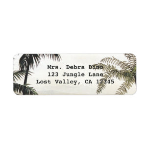 Vintage Dinosaurs, Amargasaurus with Palm Trees Label