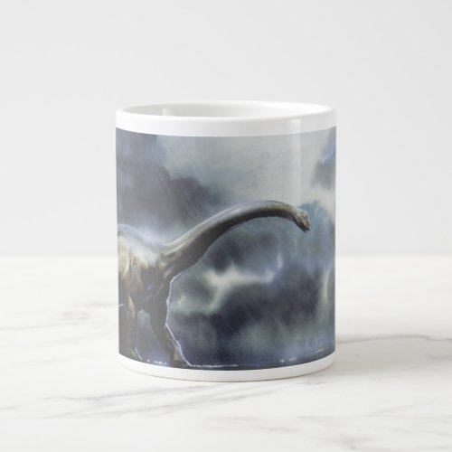 Vintage Dinosaurs Barapasaurus with Storm Clouds Large Coffee Mug