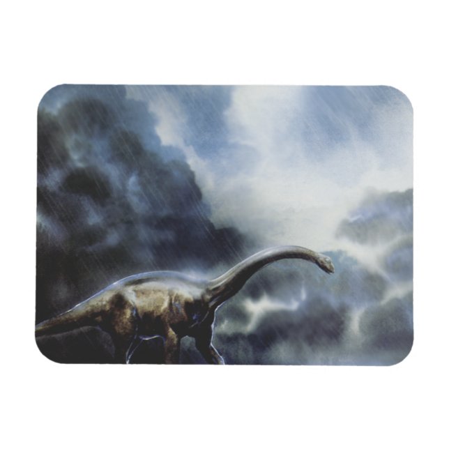 Vintage Dinosaurs, Barapasaurus with Storm Clouds Magnet (Horizontal)