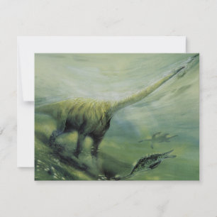 Vintage Dinosaurs, Brachiosaurus Birthday Party Invitation