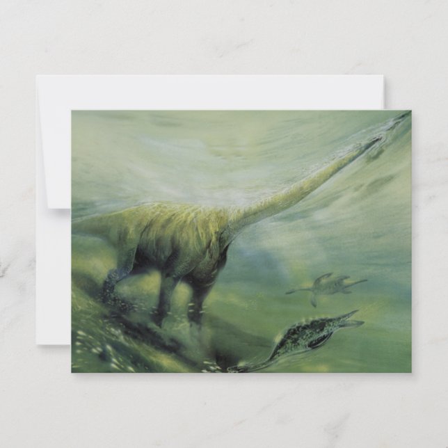 Vintage Dinosaurs, Brachiosaurus Birthday Party Invitation (Front)