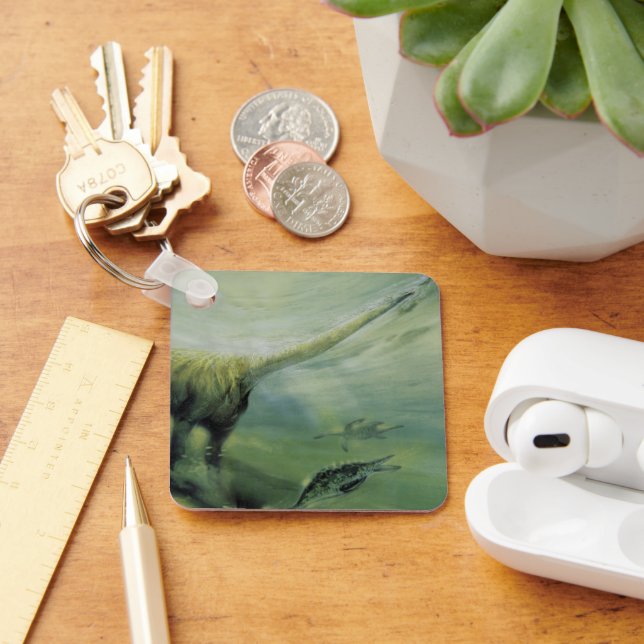 Vintage Dinosaurs, Brachiosaurus Swimming in Ocean Keychain (Desk)