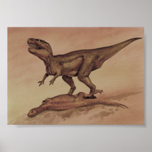 Vintage Dinosaurs, Carnivore Giganotosaurus Poster