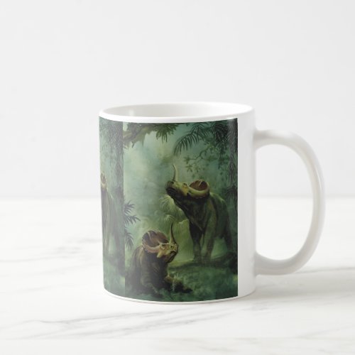 Vintage Dinosaurs Centrosaurus in the Jungle Coffee Mug