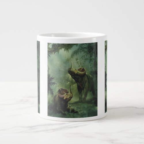 Vintage Dinosaurs Centrosaurus in the Jungle Giant Coffee Mug